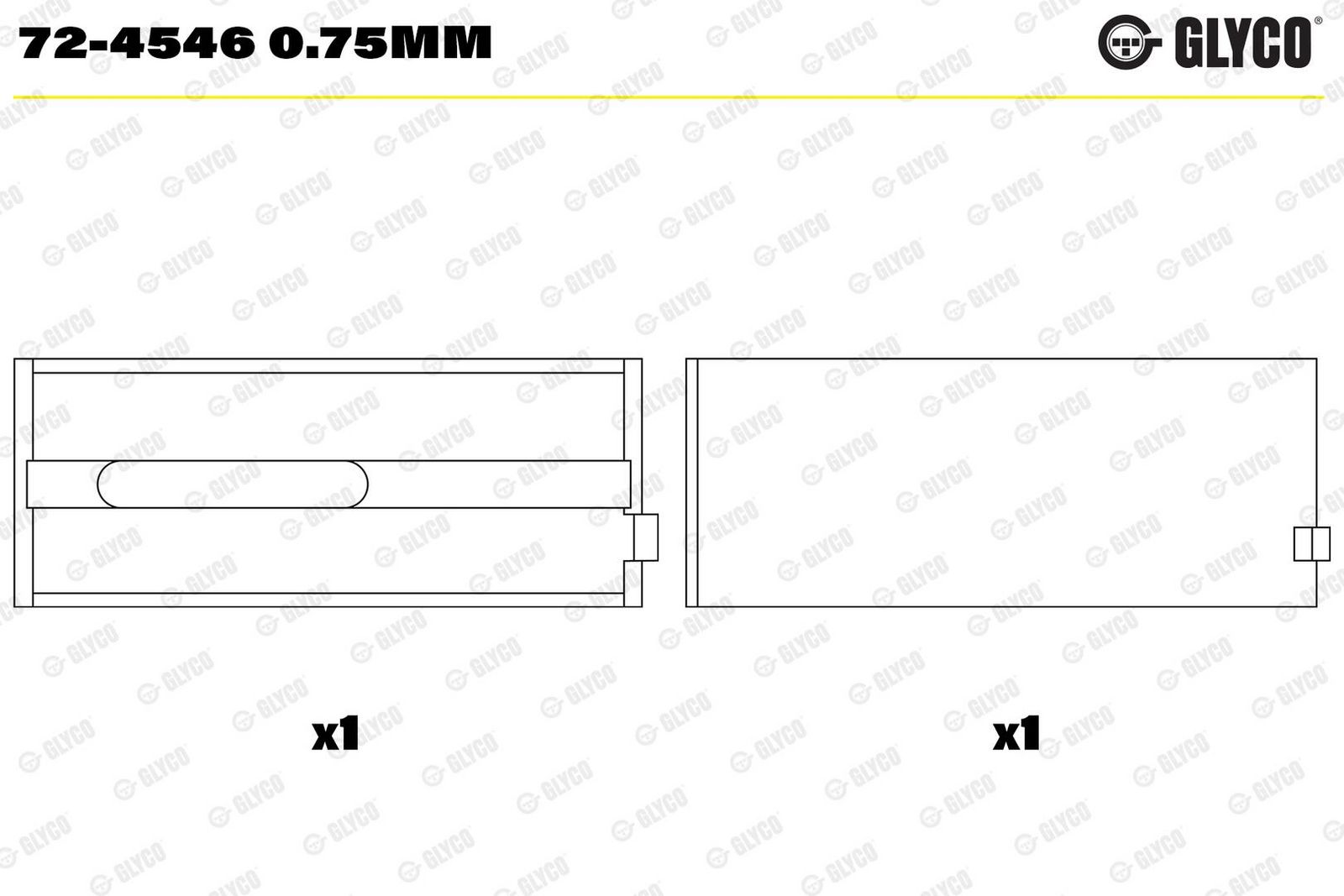 Cuzinet arbore cotit GLYCO 72-4546 0.75mm