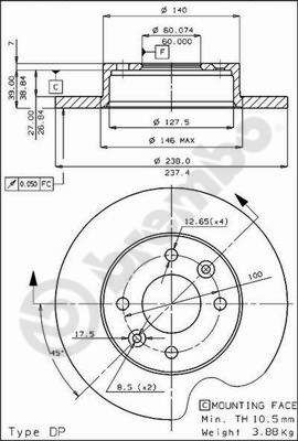 Tarcza hamulcowa AP 10161