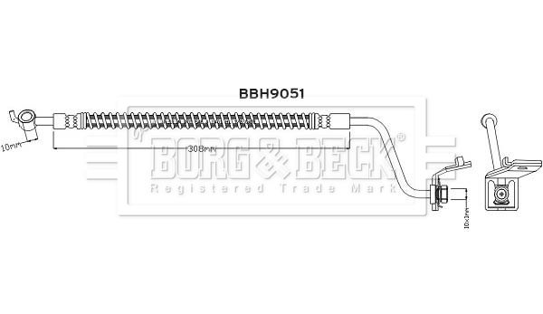 Przewód hamulcowy elastyczny BORG & BECK BBH9051
