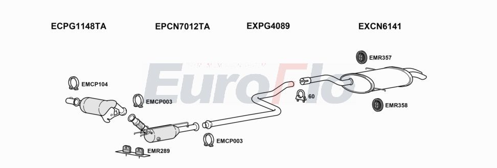 Układ wydechowy EUROFLO CNC4PI20D6008