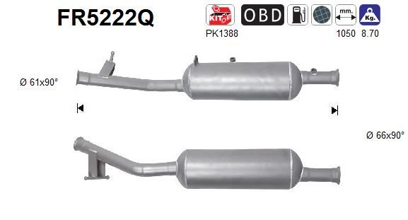 Filtr sadzy / filtr cząstek stałych, układ wydechowy AS FR5222Q