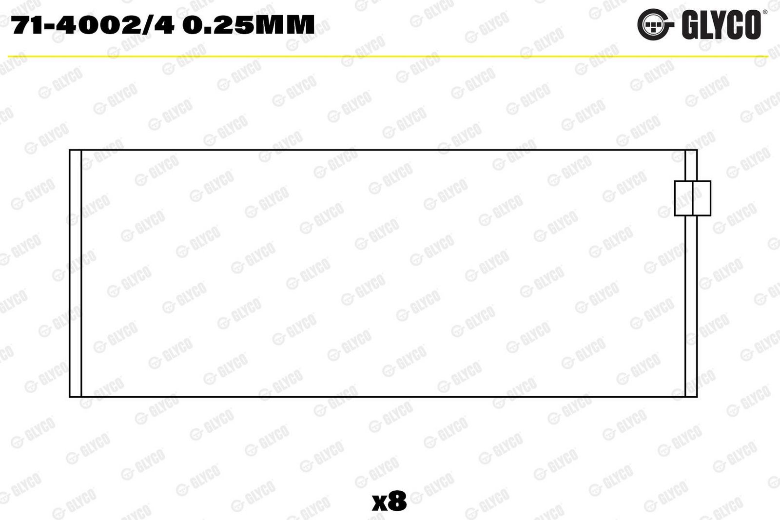 Cuzinet bielă GLYCO 71-4002/4 0.25mm