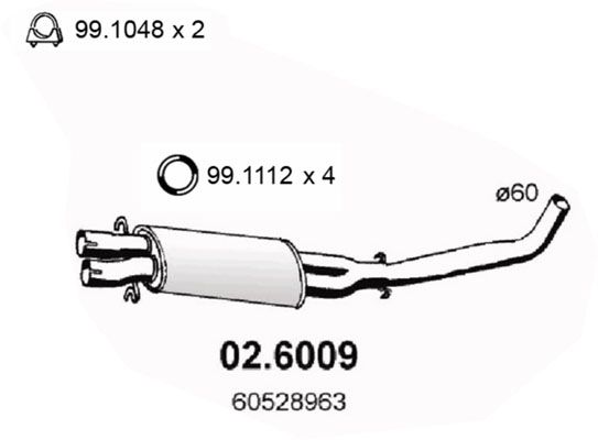 Tłumik środkowy ASSO 02.6009