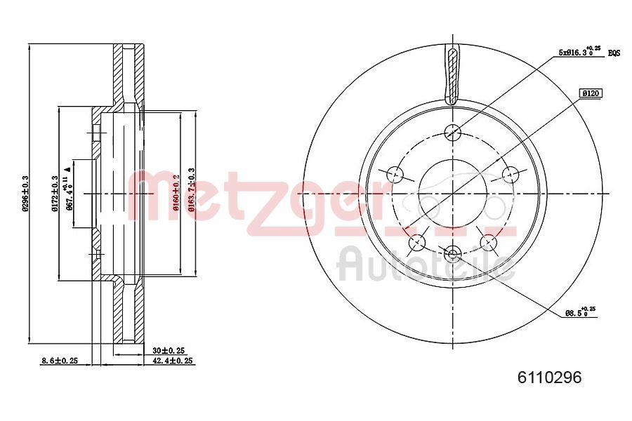 Disc frana METZGER 6110296