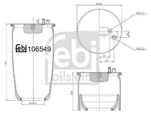 Burduf, suspensie pneumatica FEBI BILSTEIN 106549