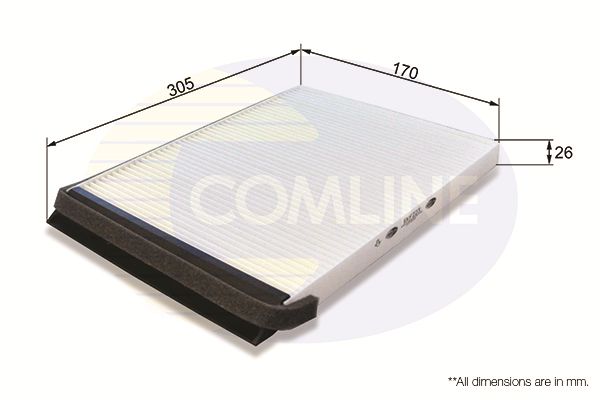 Filtr, wentylacja przestrzeni pasażerskiej COMLINE EKF233