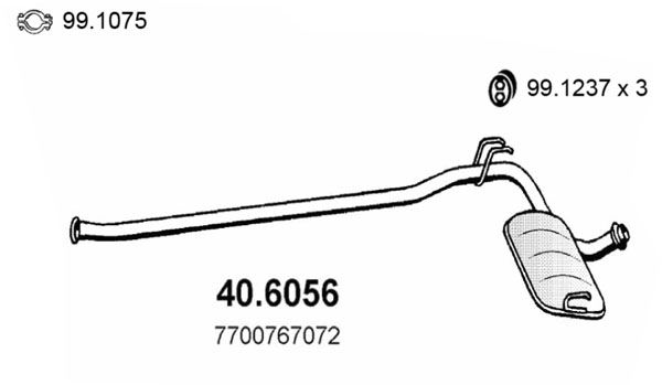 Tłumik środkowy ASSO 40.6056