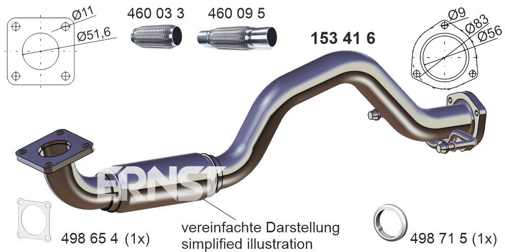 Rura wydechowa ERNST 1J0254300P