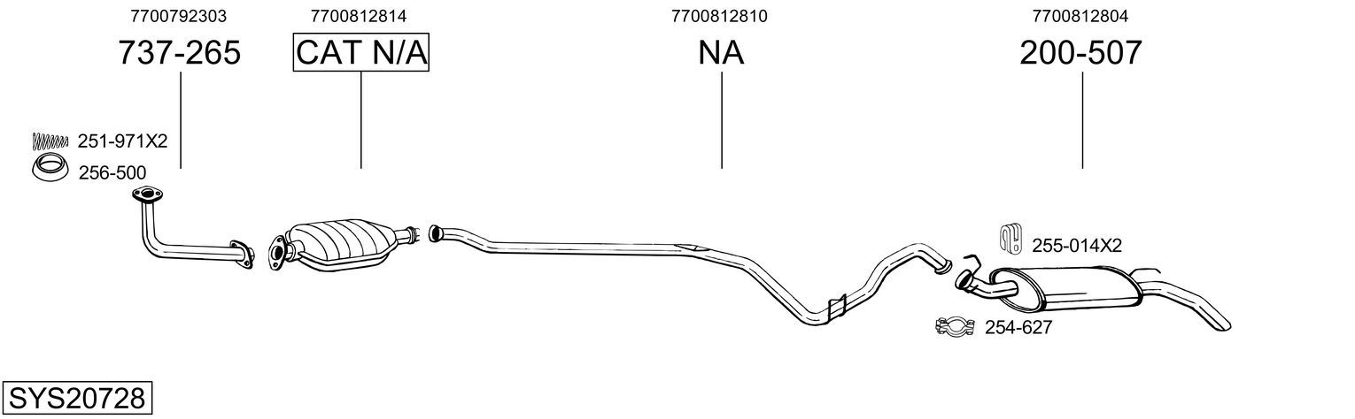 Układ wydechowy BOSAL SYS20728