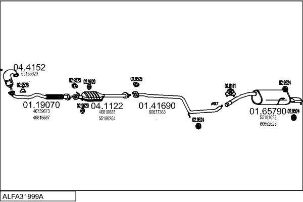 Układ wydechowy MTS ALFA31999A016586