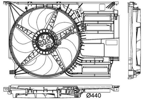 Ventilátor chladenia motora MAHLE 8EW351151081
