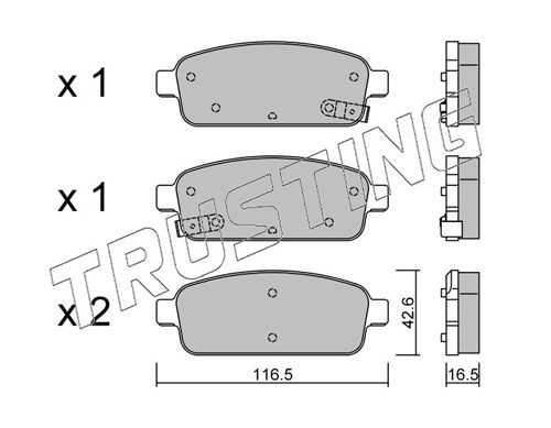 Zestaw klocków hamulcowych, hamulce tarczowe TRUSTING 857.0