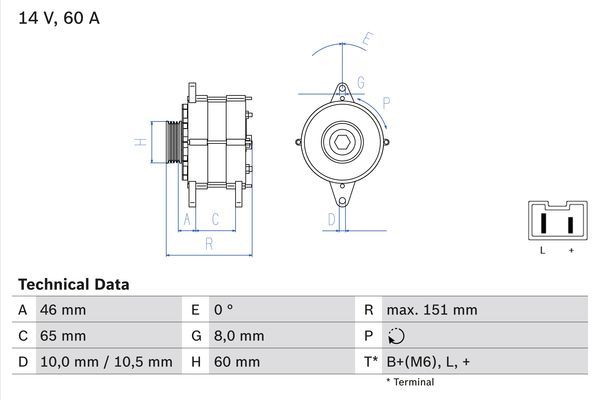 Alternator BOSCH 0 986 038 851