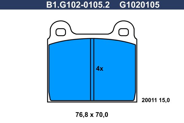 Zestaw klocków hamulcowych, hamulce tarczowe GALFER B1.G102-0105.2