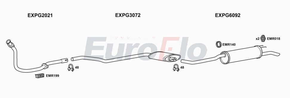 Układ wydechowy EUROFLO PG305153001A00