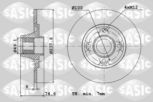 Tarcza hamulcowa SASIC 6104042