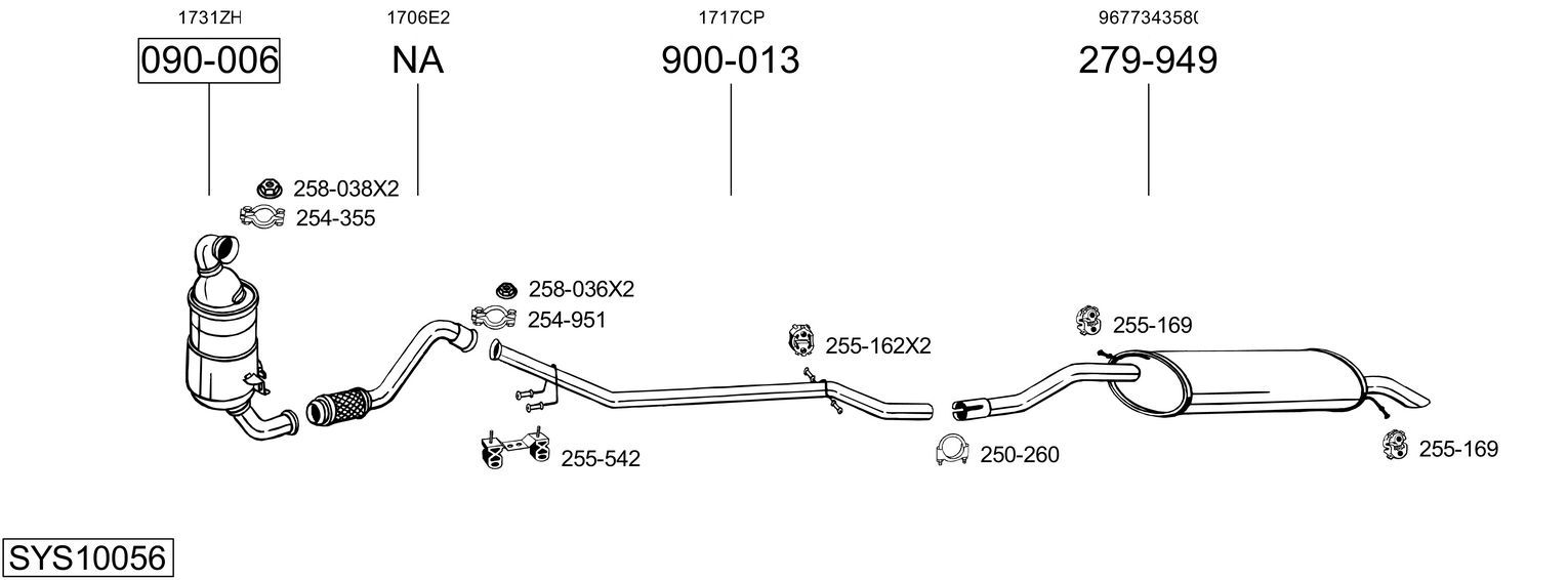 Układ wydechowy BOSAL SYS10056