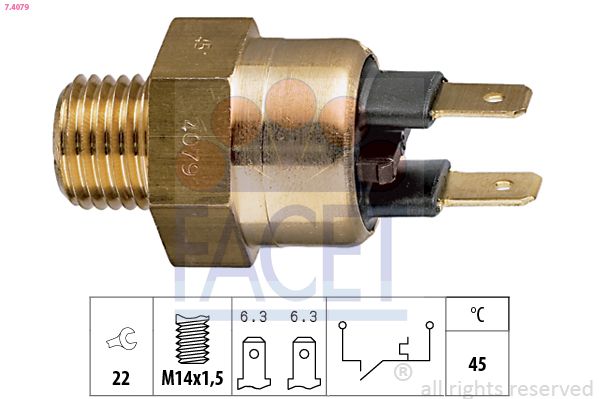 Contact thermique, voyant avertisseur de liquide de refroid.