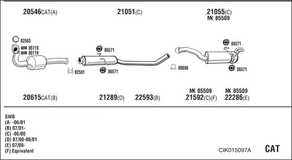 Układ wydechowy WALKER CIK015097A