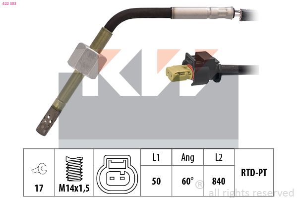 czujnik, temperatura spalin KW 422 303