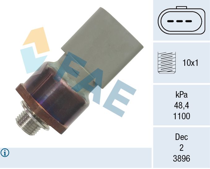 Czujnik, ciśnienie paliwa FAE 15639