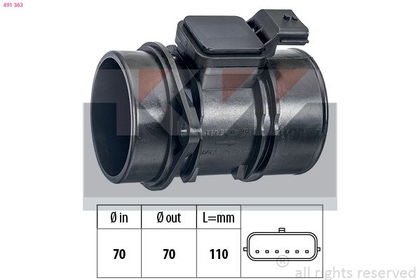 Przepływomierz masowy powietrza KW 491 363