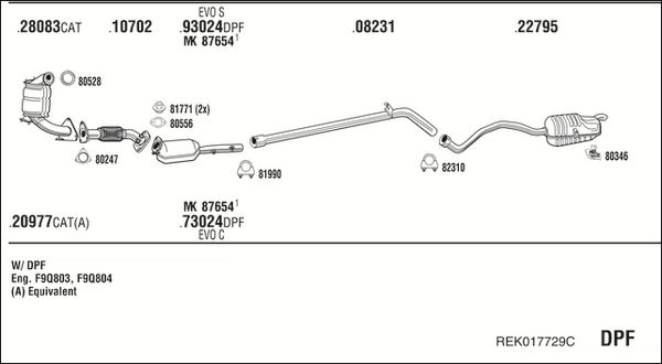 Układ wydechowy WALKER REK017729C