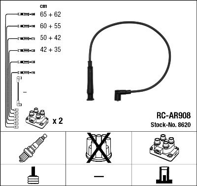 Sada kabelů pro zapalování NGK RC-AR908