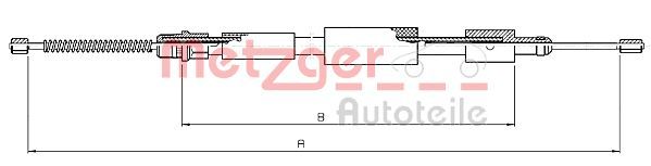 Cięgło, hamulec postojowy METZGER AUTOTEILE 10.6028