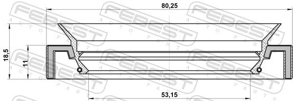 Levně Těsnicí kroužek hřídele, kloubová hřídel FEBEST 95HAS-55801118C