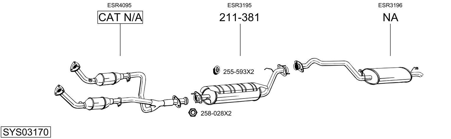 Układ wydechowy BOSAL SYS03170
