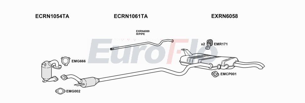 Układ wydechowy EUROFLO RNLAG22D1008D