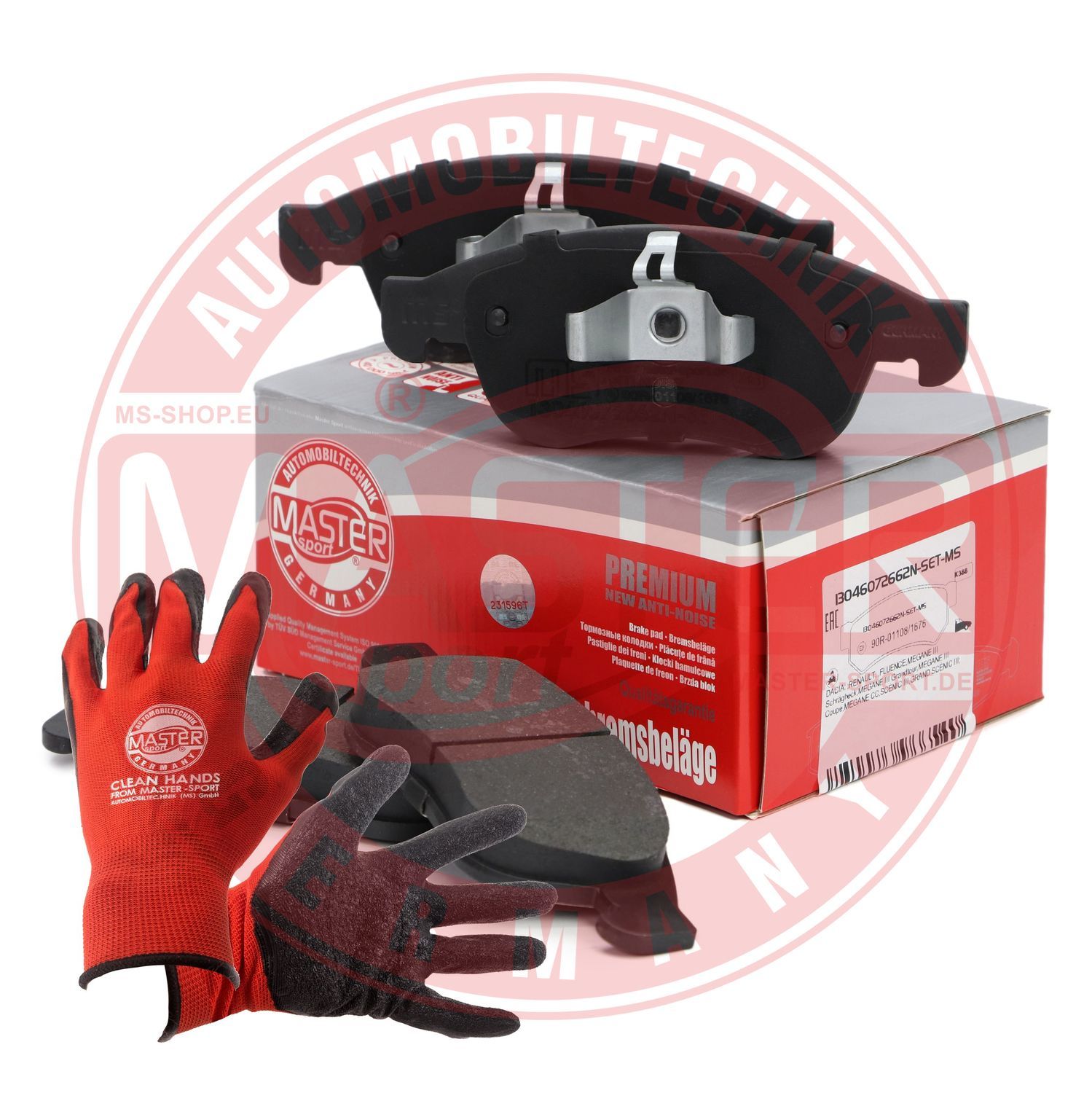 Zestaw klocków hamulcowych, hamulce tarczowe MASTER-SPORT GERMANY 13046072662N-SET-MSP