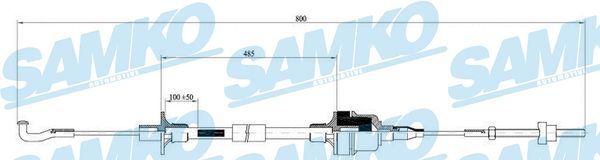 Cięgło, sterowanie sprzęgłem SAMKO C0009C