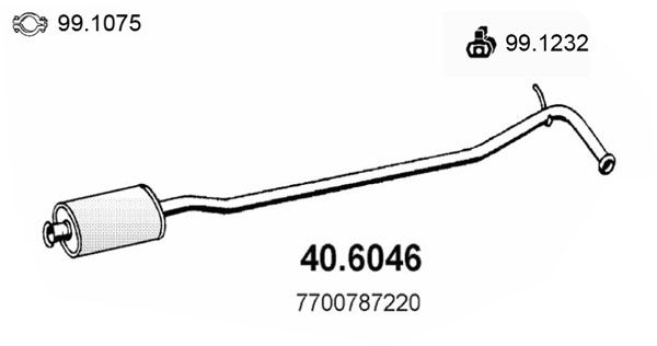Tłumik środkowy ASSO 40.6046