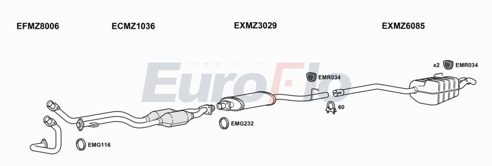 Układ wydechowy EUROFLO MZC28283001A00