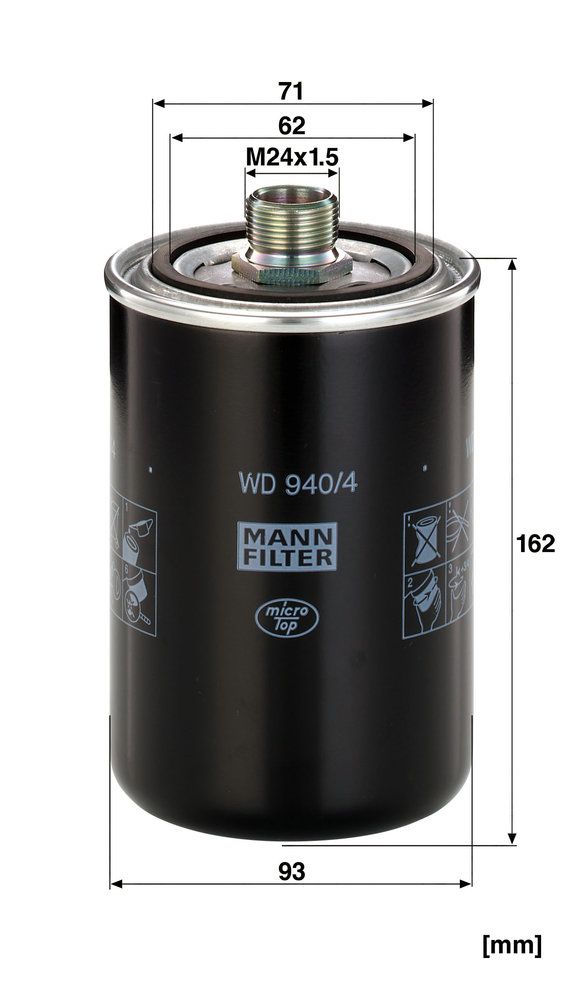 Levně Hydraulický filtr, automatická převodovka MANN-FILTER WD 940/4