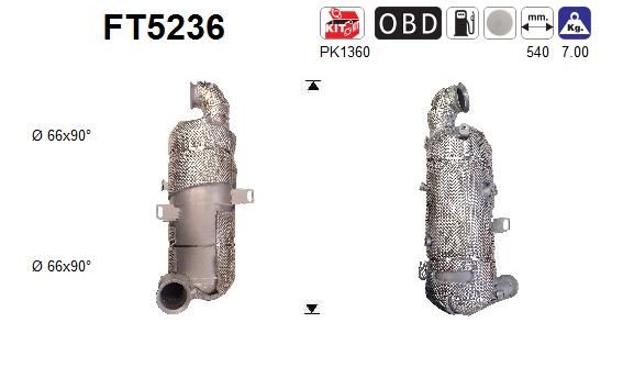 Filtr sadzy / filtr cząstek stałych, układ wydechowy AS FT5236