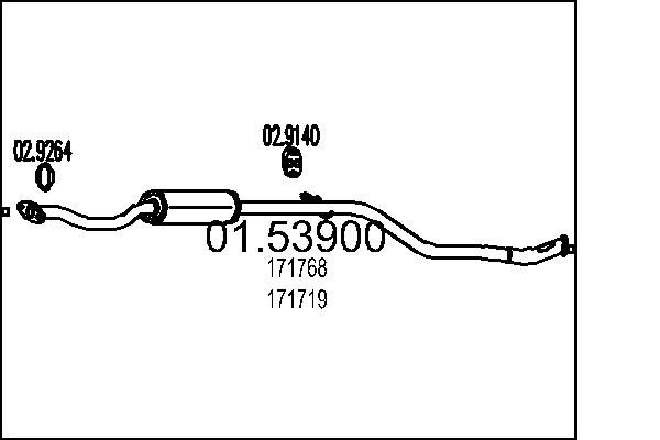 Střední tlumič výfuku MTS 01.53900