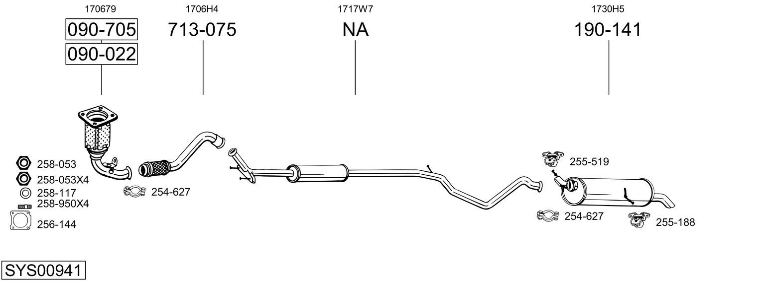 Układ wydechowy BOSAL SYS00941
