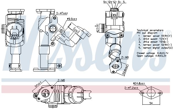 AGR / EGR - ventil NISSENS 98423