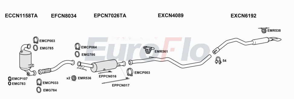 Układ wydechowy EUROFLO CNGRAP16D6020