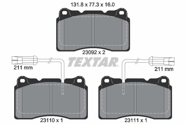 Sada brzdových platničiek kotúčovej brzdy TEXTAR 2309201