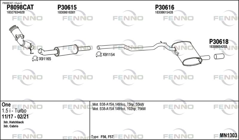 Układ wydechowy FENNO MN1303