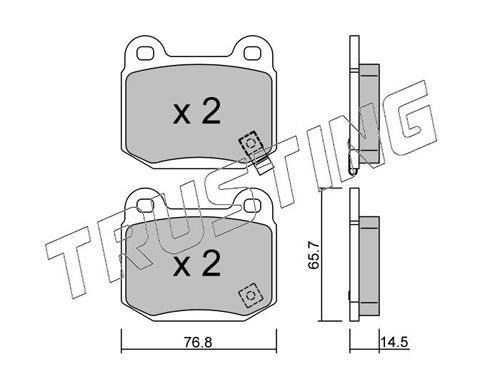 Zestaw klocków hamulcowych, hamulce tarczowe TRUSTING 755.0