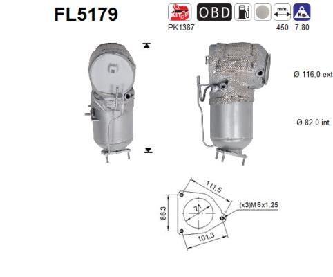 Filtr sadzy / filtr cząstek stałych, układ wydechowy AS 36002976