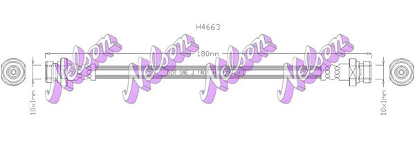 Przewód hamulcowy elastyczny KAWE H4663