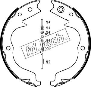Zestaw szczęk hamulcowych, hamulec postojowy FRI.TECH. 1064.180K