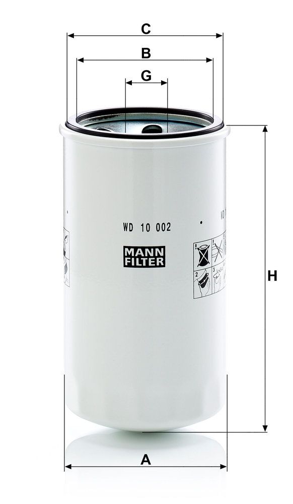 Levně Filtr, pracovní hydraulika MANN-FILTER WD 10 002