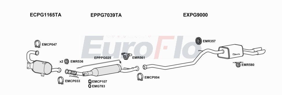 Układ wydechowy EUROFLO PG50820D1005